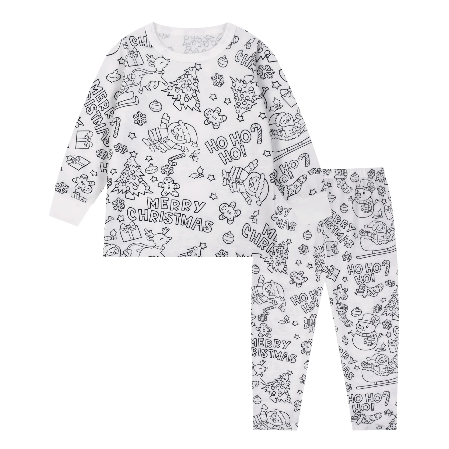 Kids Bamboo Colorable Pajamas | Christmas Theme | 2-Piece Set